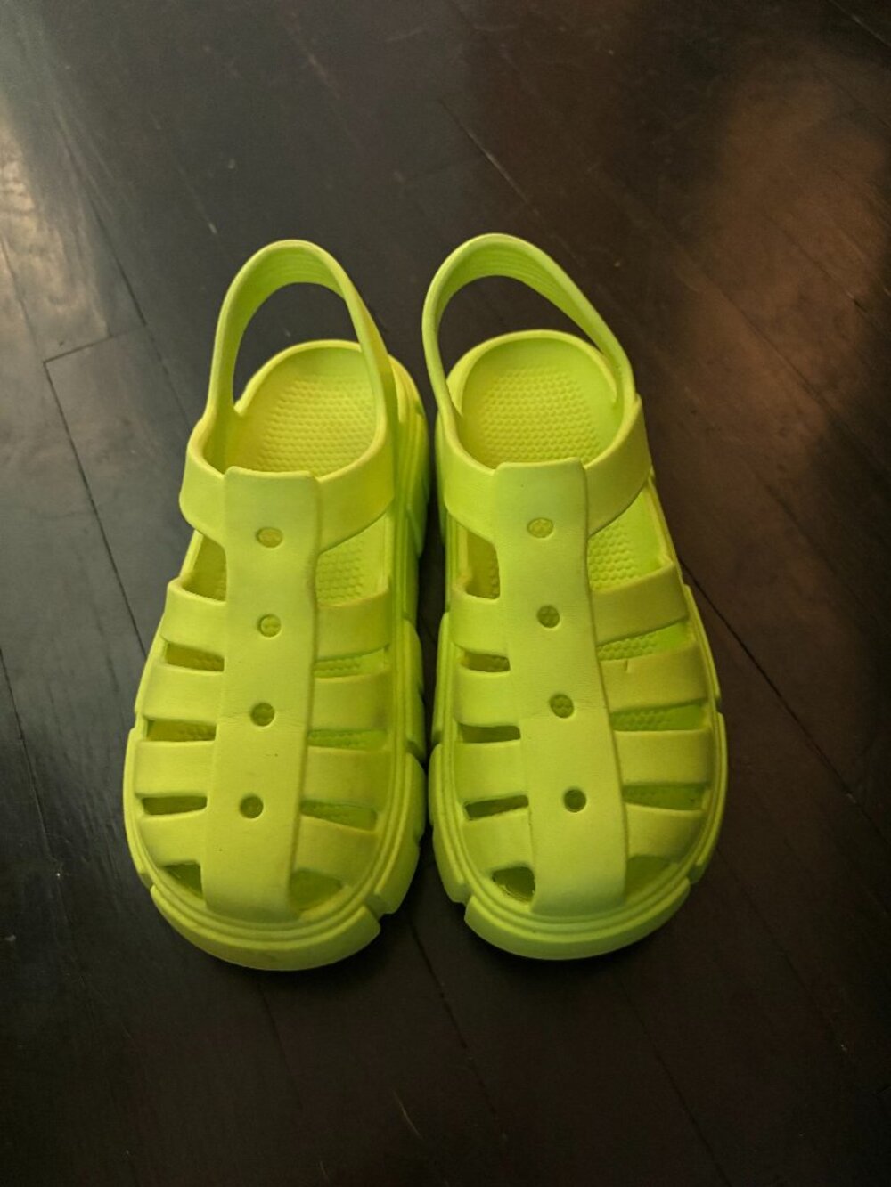 Neon Green Fisherman Sandals Kids Size 8 Toddler Water Shoes